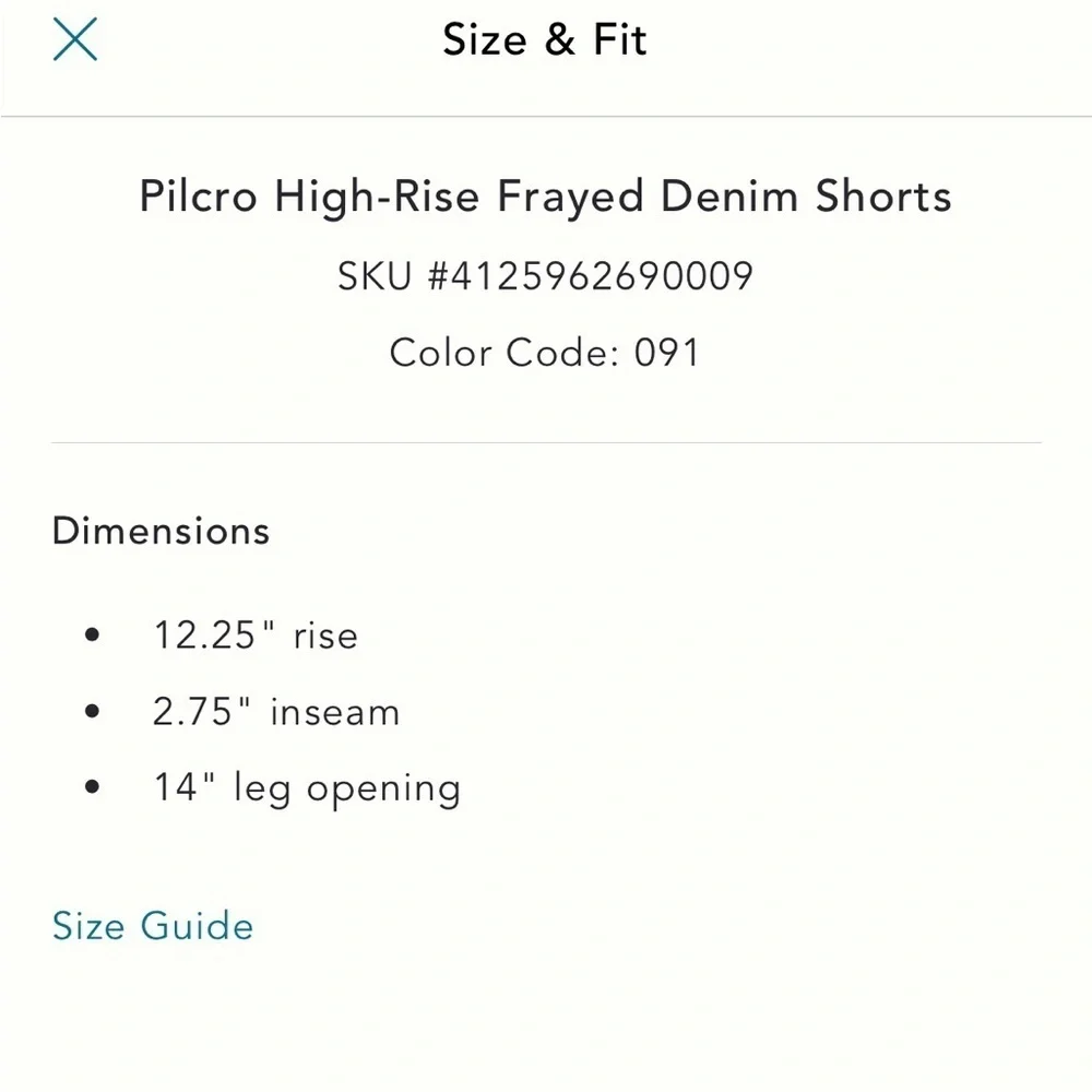 NWT new 29 fits 28 Anthropologie pilcro high rise frayed denim jean shorts blue - Picture 17 of 17